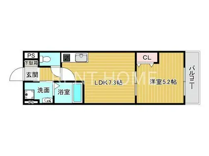 アート北巽(1LDK/1階)の間取り写真