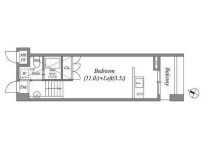 コスモライフ カタヤマ(ワンルーム/7階)の間取り写真