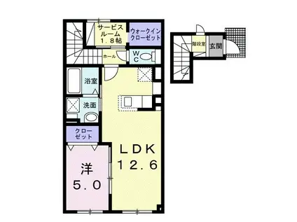 ＪＲ宗谷本線 名寄駅 徒歩21分 2階建 築2年(1LDK/2階)の間取り写真