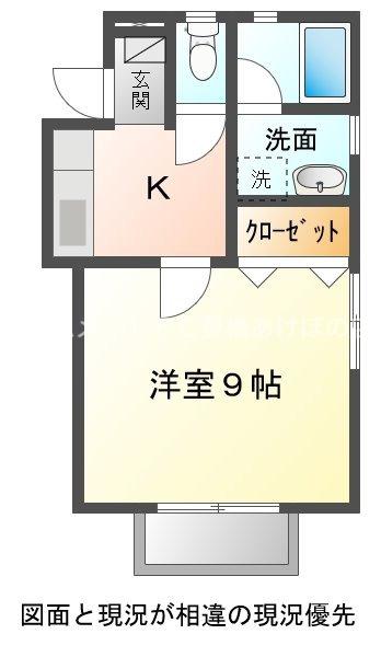 グリーンヒルズ II(1K/2階)の間取り写真