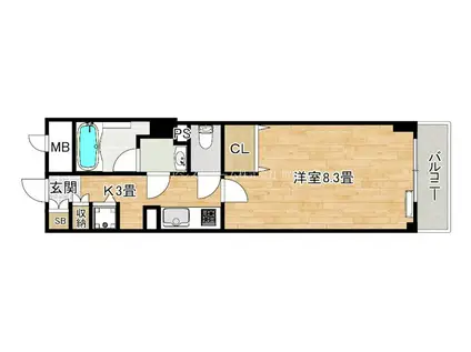 セントラル堺東(1K/5階)の間取り写真