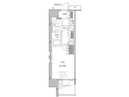 A-STANDARD芝浦 エースタンダード芝浦(1K/3階)の間取り写真