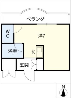 第2池場ハウス(ワンルーム/2階)の間取り写真