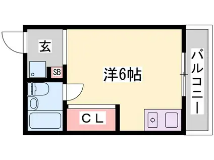 ローズレジデンス西八代(ワンルーム/3階)の間取り写真