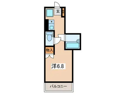 ヴァルト神(ワンルーム/1階)の間取り写真