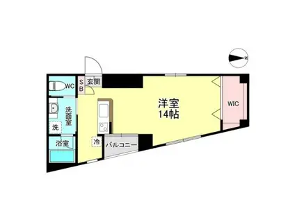 湘南ビル(ワンルーム/2階)の間取り写真