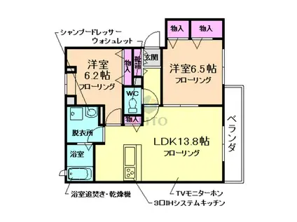 MS SHAMAISON(2LDK/1階)の間取り写真