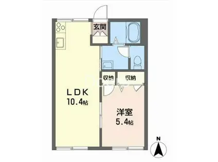 チューリップハイツ(1LDK/2階)の間取り写真