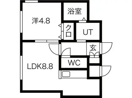 HOPE豊平公園(1LDK/2階)の間取り写真