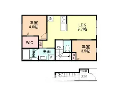 EDGEMOMENT町村(2LDK/2階)の間取り写真