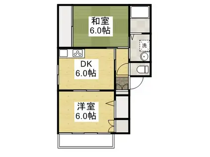アルペンピーター(2DK/1階)の間取り写真