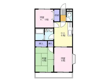 リバーサイドゴエムII(3DK/1階)の間取り写真