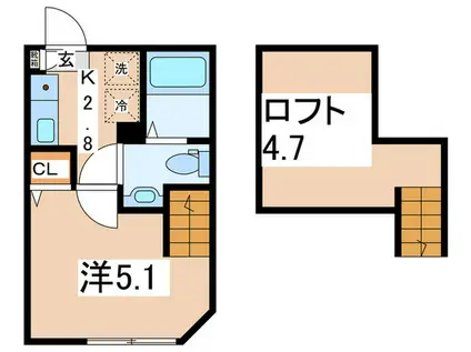 NOFOLK(1K/1階)の間取り写真