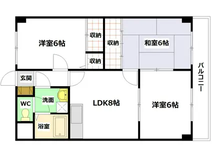 第7森本ビル(3LDK/3階)の間取り写真