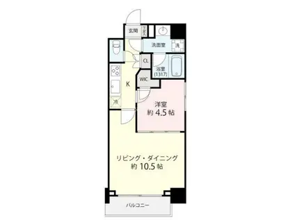 ミェーレ日本橋(1LDK/5階)の間取り写真