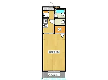 VOLARE水前寺北(1K/4階)の間取り写真