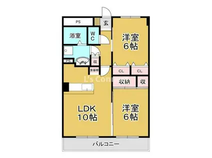 FORMII(2LDK/4階)の間取り写真