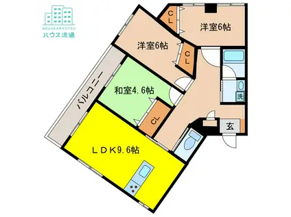 レリーフメゾン(3LDK/4階)の間取り写真