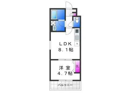 BADGE加美南(1LDK/1階)の間取り写真