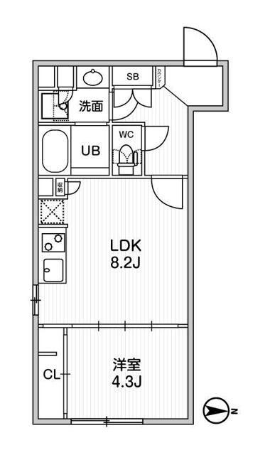 ルネサンスコート高田馬場PATRIA(1LDK/4階)の間取り写真