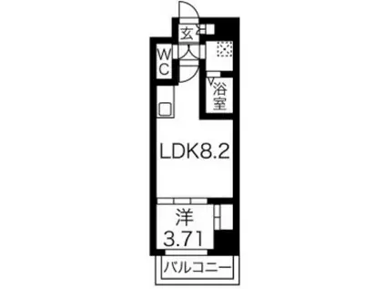 リヴィアスコウベラメール(1LDK/1階)の間取り写真