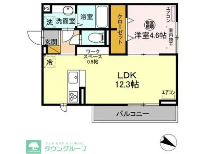 AXIS南流山(1LDK/3階)の間取り写真