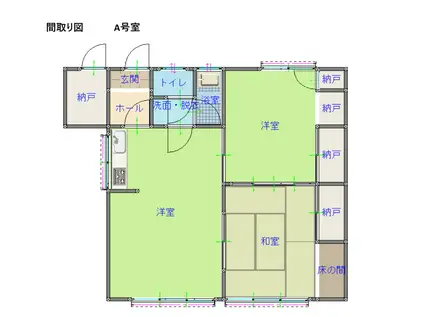 淀川荘(2LDK/1階)の間取り写真