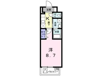 サンフォニア新宿(1K/2階)の間取り写真