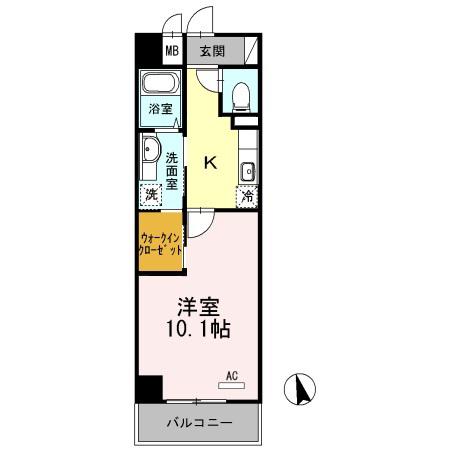 FARWISTERIA(1K/4階)の間取り写真
