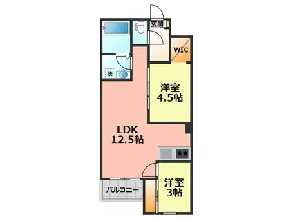 REGALEST東枇杷島(2LDK/1階)の間取り写真