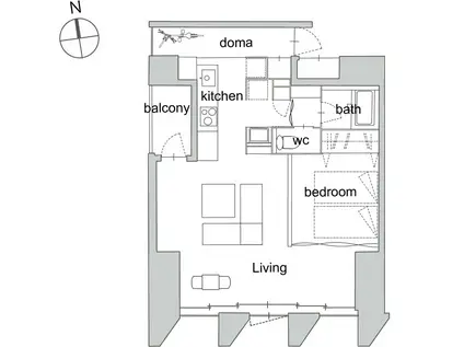  A-TERRACE(1LDK/3階)の間取り写真