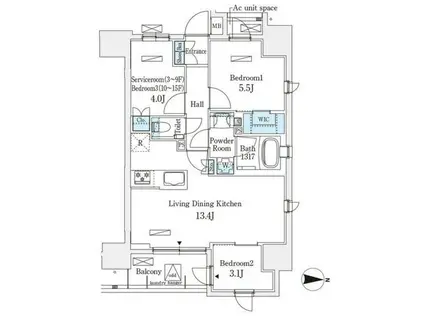 アヴァンカーサ町屋(3LDK/10階)の間取り写真