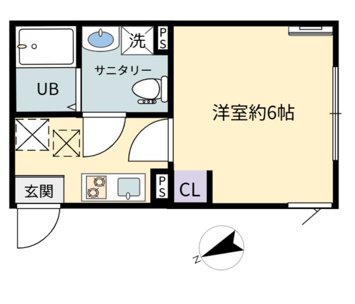 リブアス湯河原(1K/1階)の間取り写真