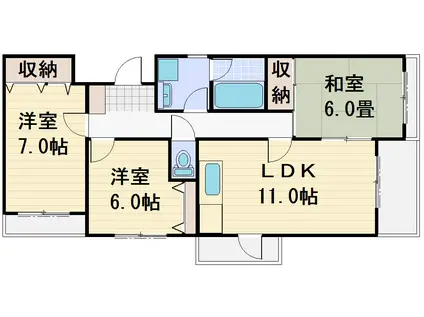レジデンスふじみ野1(3LDK/1階)の間取り写真