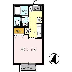 セジュール昭(1K/1階)の間取り写真