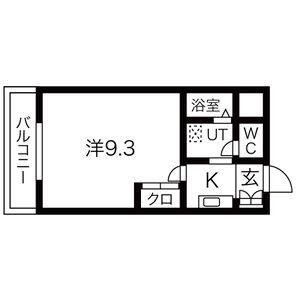 クオリティ21広畑(1K/4階)の間取り写真