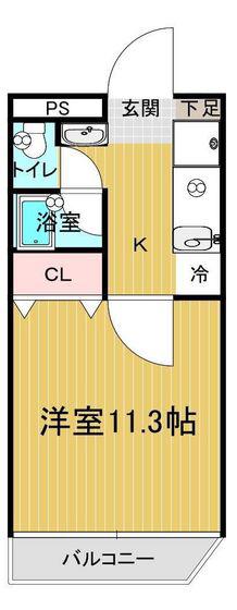ピアシティ南方(1K/4階)の間取り写真