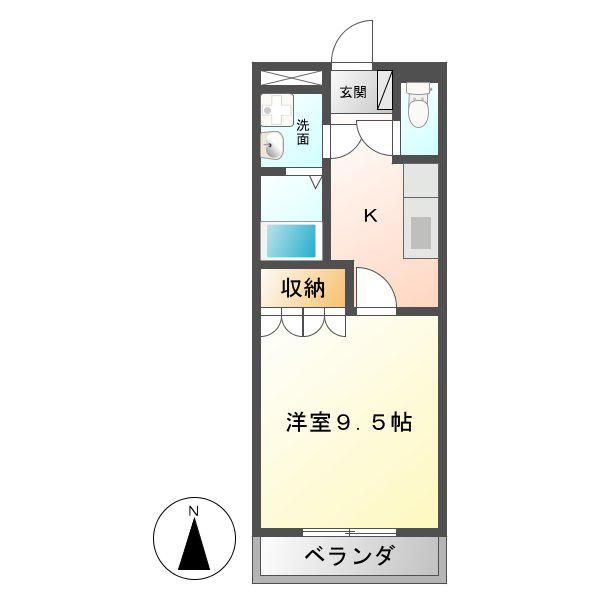 ラ マルコット(1K/2階)の間取り写真