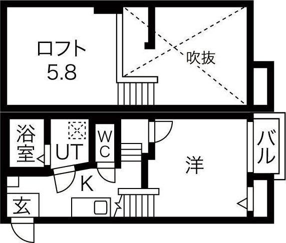 CREO中村公園七番館(1K/1階)の間取り写真