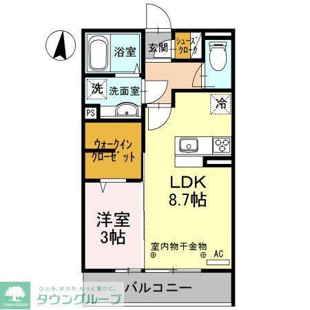 プランドール(1LDK/2階)の間取り写真