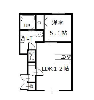 BLOOMII(1LDK/2階)の間取り写真
