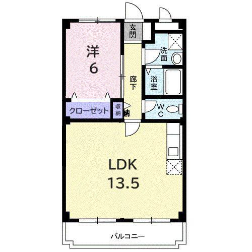 セントラルパークハイツ(1LDK/4階)の間取り写真