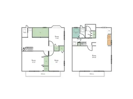 八雲テラスハウス(3SLDK/1階)の間取り写真