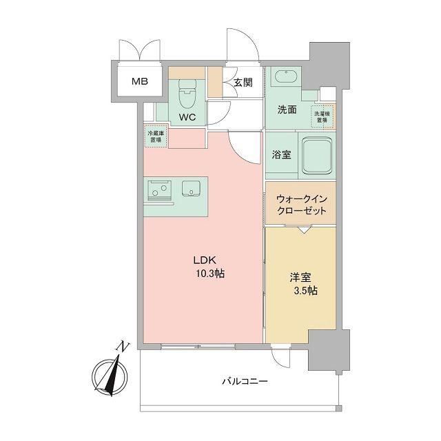 LOUIS RESIDENCE弁天町(1LDK/7階)の間取り写真