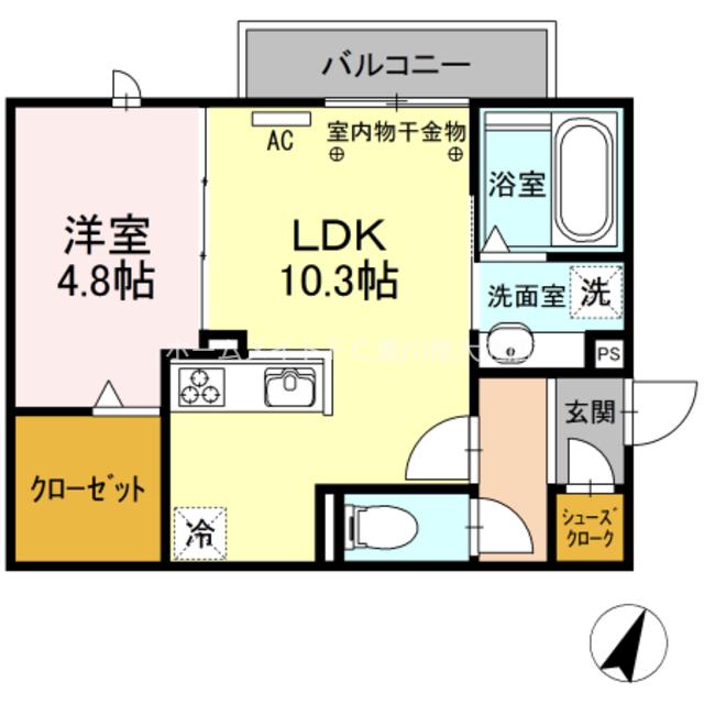 ステラ みよし(1LDK/2階)の間取り写真