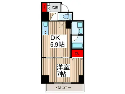 CREATIF押上(1DK/12階)の間取り写真