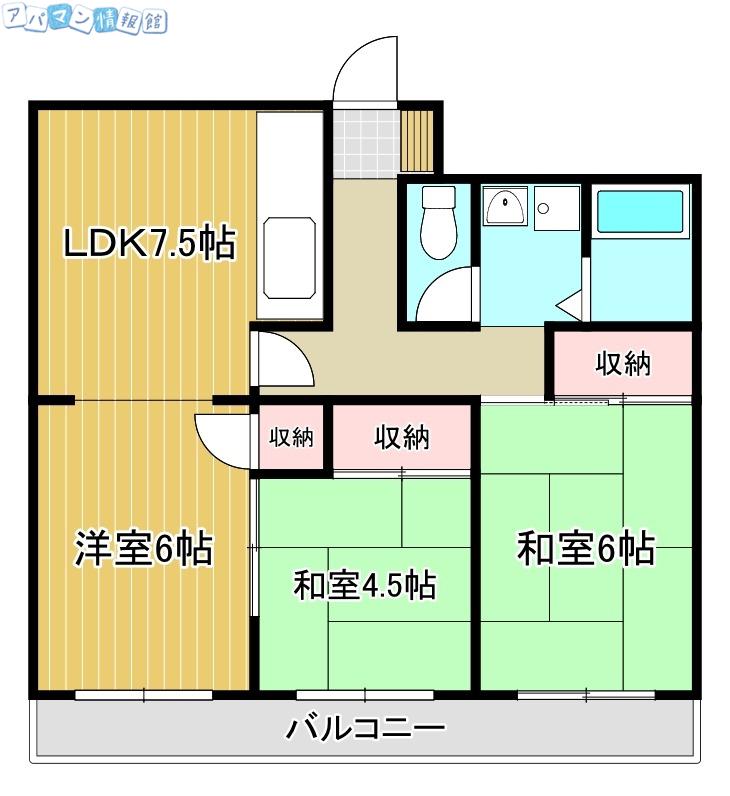 コンドミニアム信濃町(3LDK/2階)の間取り写真