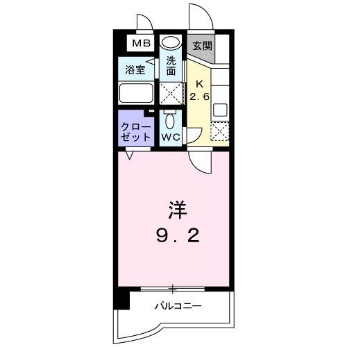 グレイス筒井(1K/1階)の間取り写真