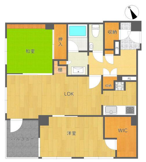 ライオンズマンション麹町(2LDK/4階)の間取り写真