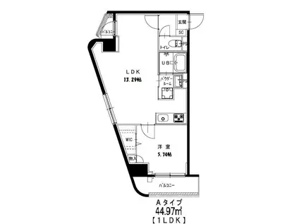 GRACE HILL(1LDK/3階)の間取り写真
